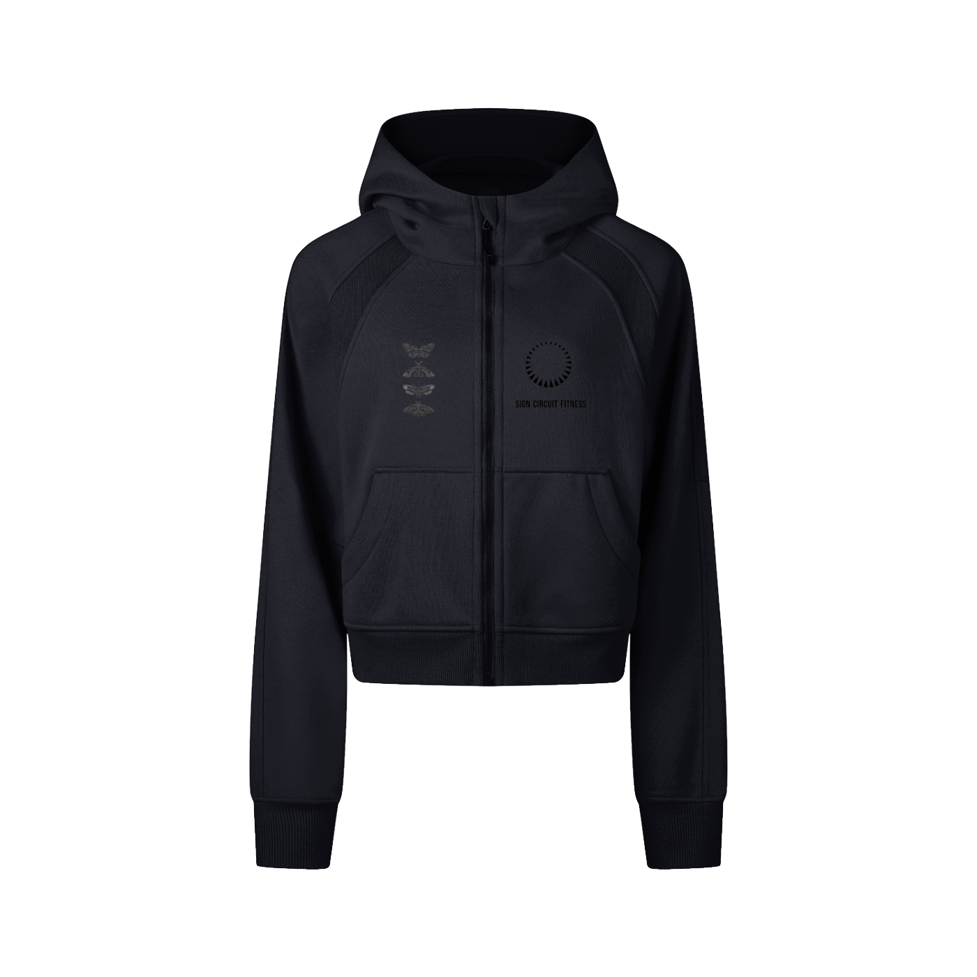 Cropped Zip-Through Hoodie