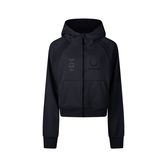 Cropped Zip-Through Hoodie