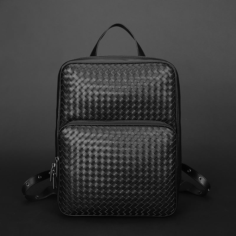 Men's Business Casual Backpack Woven Men's Bag Simple Travel