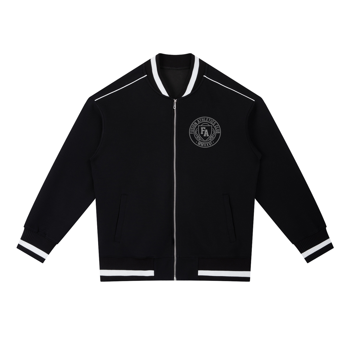 Contrast Piping Zip Bomber Jacket